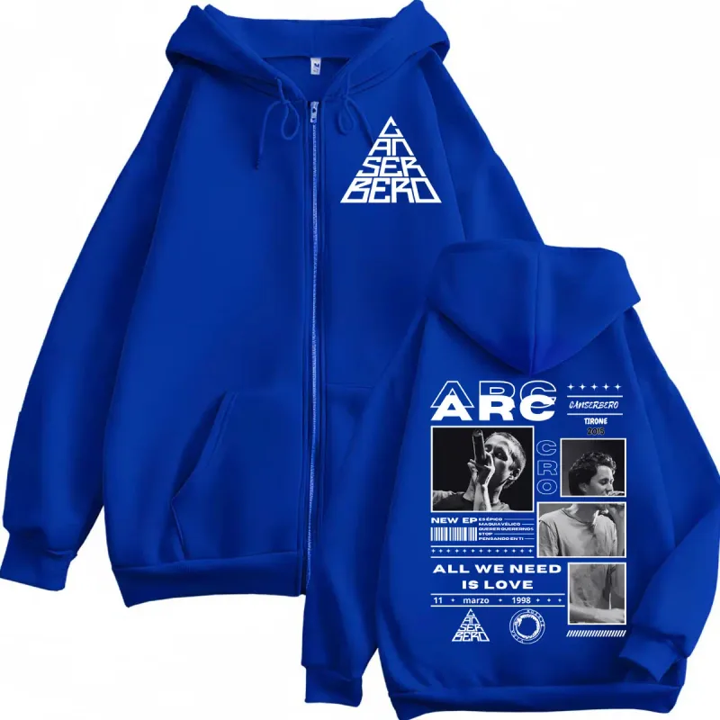Canserbero Alles wat we nodig hebben is liefde Muerte Vida Merch Rits Hoodie Herenmode Hip Hop Zip Up Sweatshirts Casual Fleece Truien