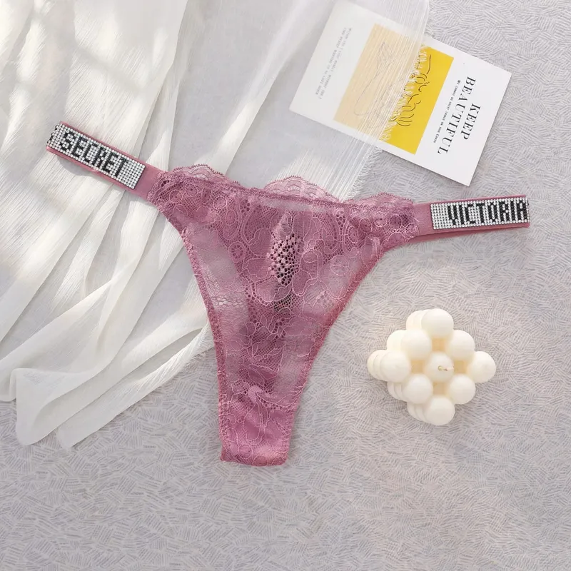 VS Sexy Panties Lingerie Victoria Secret Seamless Lace Thongs For Women Comfortable Breathable High Waist Underwear