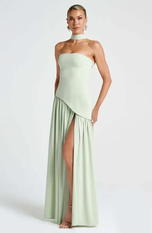 Elegant Off-shoulder Strapless Sexy Summer Party Women Gown Patchwork Pleat Scarf Neck Holiday Evening High Split Long Dresses