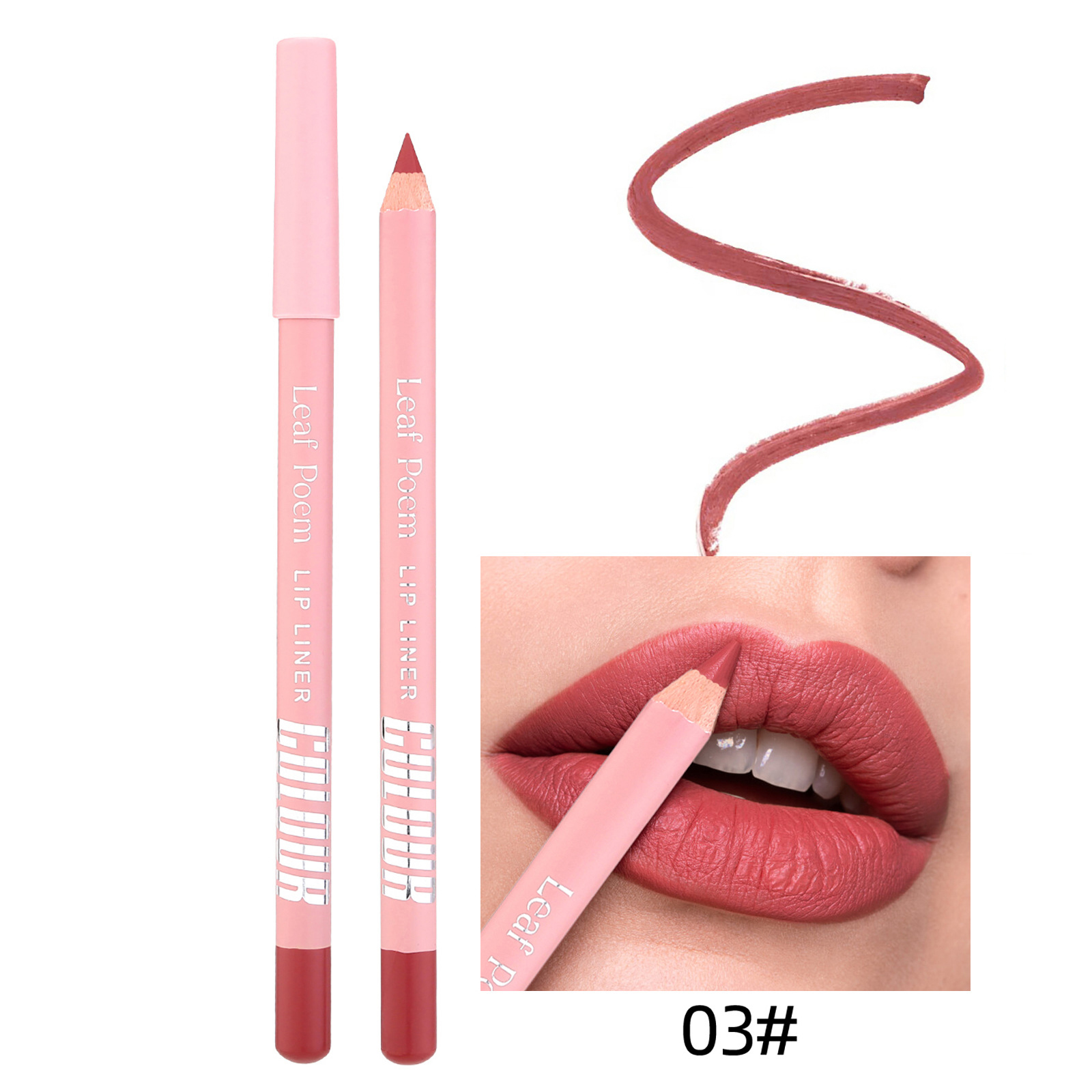 8 farver Vandtæt Lip Liner Pencil Langvarig Sexet Mørkerød Pink Mat Læbestift Blyant Naturlig Lipliner Pen Rød konturfarve