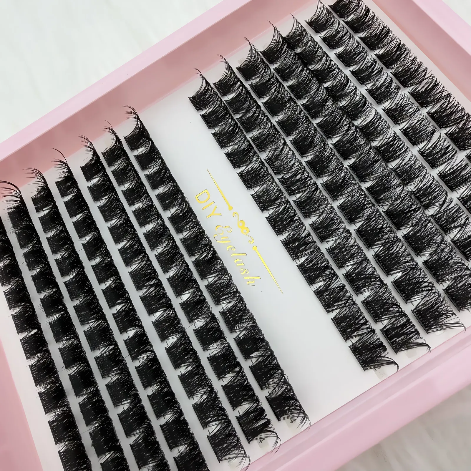 D Curl Lash Clusters Mixed Fluffy DIY Eyelash Extensions Natural Look Reusable Individual False Lashes For Daily Eye Makeup