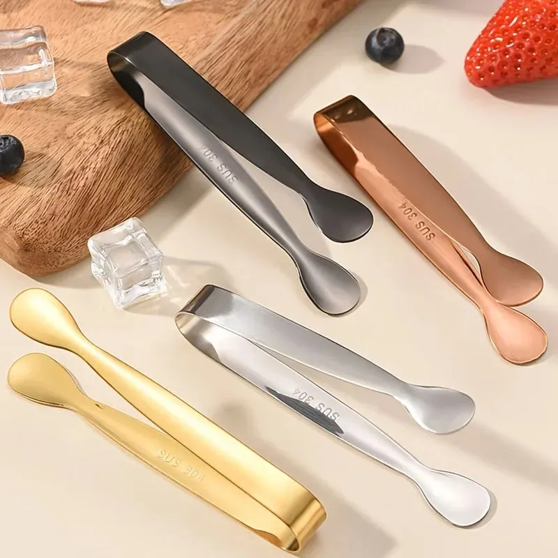 304 Stainless Steel Ice Tongs Sugar Cube Tongs Thickened 11cm Burr-free Food Tongs Towel Tongs Ice Tongs Ice Bucket Tongs