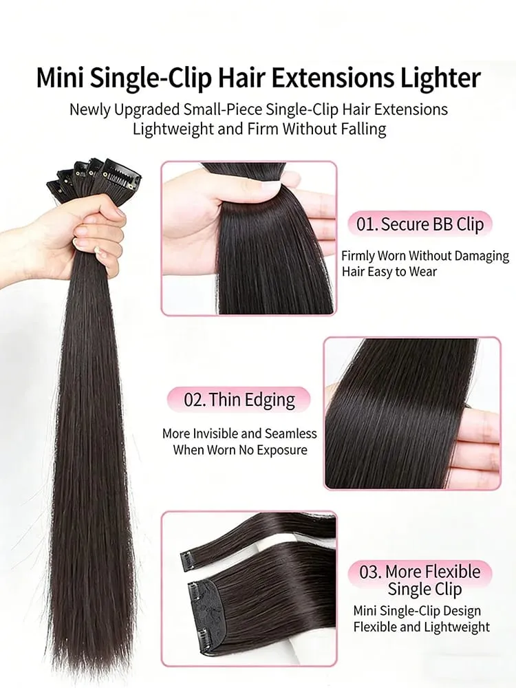 5Pcs 60cm Clip In Hair Extensions Human Hair For Adding Volumesyntheticsynthetic — image 3
