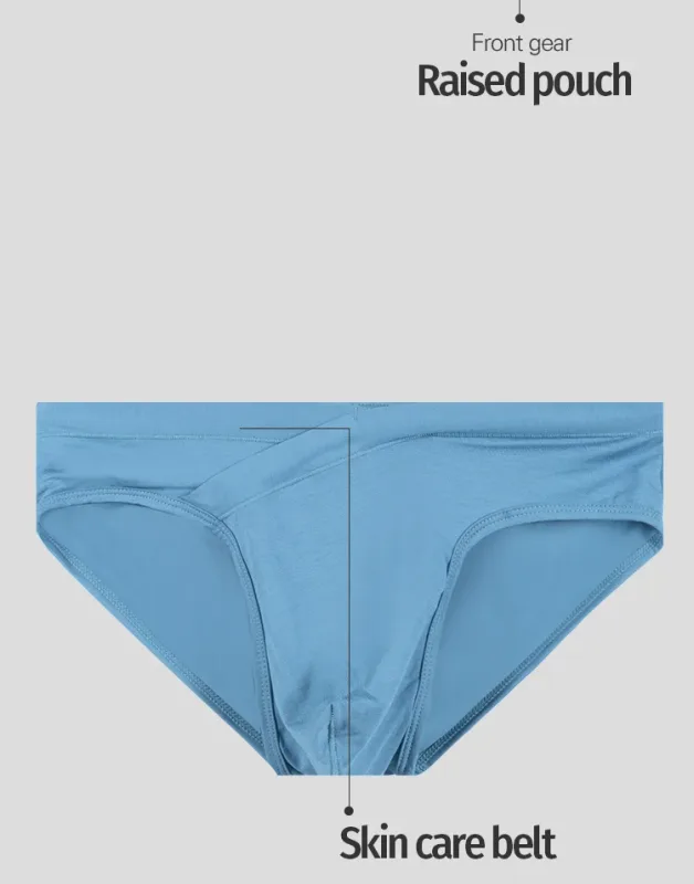 3PCS Cross Front Waist Design Mens Briefs Ultra Soft Breathable Stretch Slim Fit Daily Fashion Underpants AD330