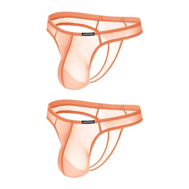 Ultra Thin Sheer Briefs Men Underwear Cooling Knickers Low Rise Bulge Pouch Underpants Soft Mesh Panties Male Thong Pants