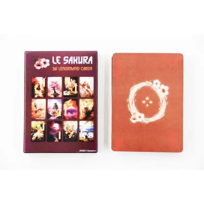 Japanese Cherry Blossom Themed Oracle Cards 9*6cm Le Sakura Lenormand Cards - 36 Card Deck with Keywords