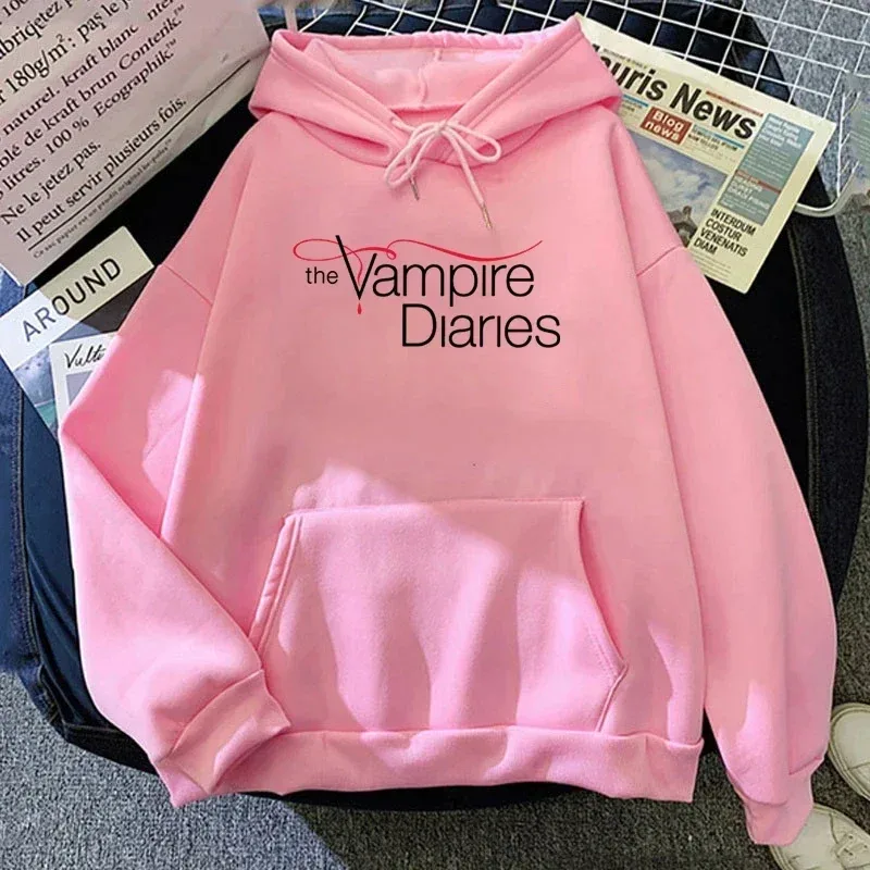 2026 New The Vampire Diaries Print Hoodie Women Men Casual Tops Autumn And Winter Sweatshirts Long Sleeve Harajuku Pullover