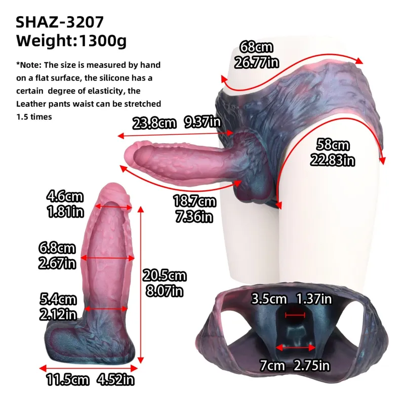 3D Horse Penis Shaped Wearable Cock Sleeve Gradient Color Skin-Friendly Liquid Silicone Adult Couple Intimate Sex Toys