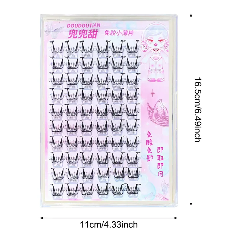 가짜 속눈썹 C 컬 자연스럽고 희미한 속눈썹 Wisps 만화 자체 접착 속눈썹 소녀에게 완벽한 나이트 아웃 아이 메이크업 도구