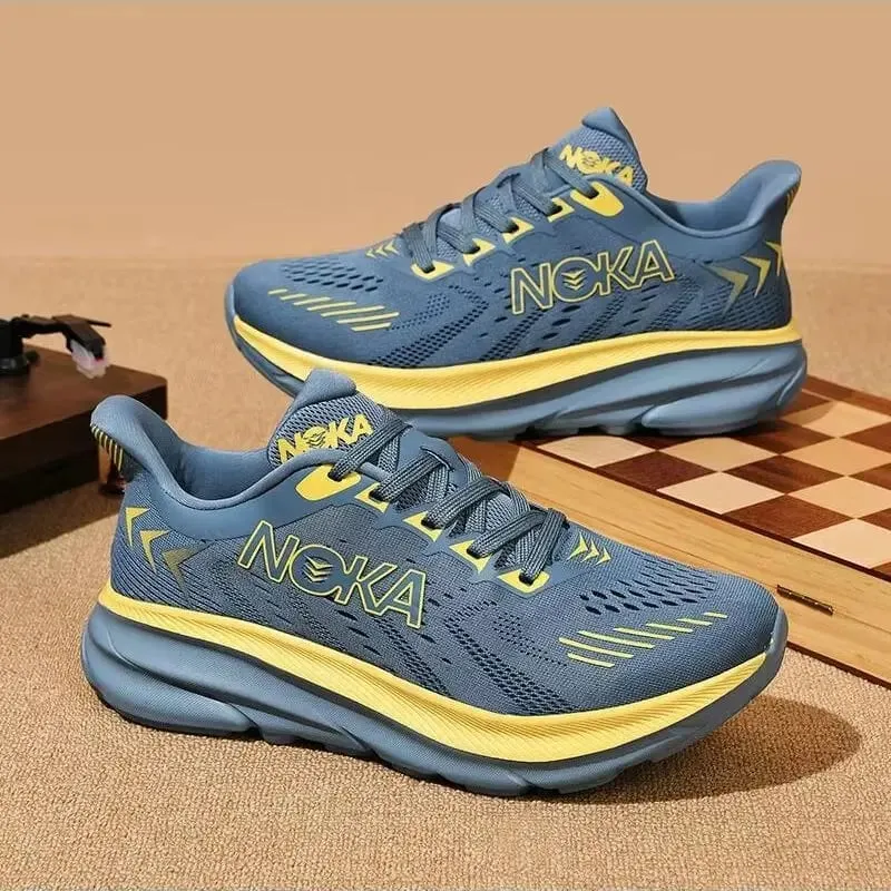 New men's casual sports shoes with shock absorption breathable running shoes anti slip and wear-resistant outdoor hiking shoes