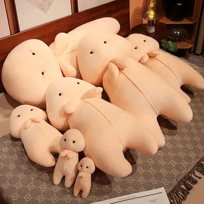 1pc Cute Penis Plush Pillow Wings Pink Long Plushie Human Figured Bolster Sexy Men's Gift