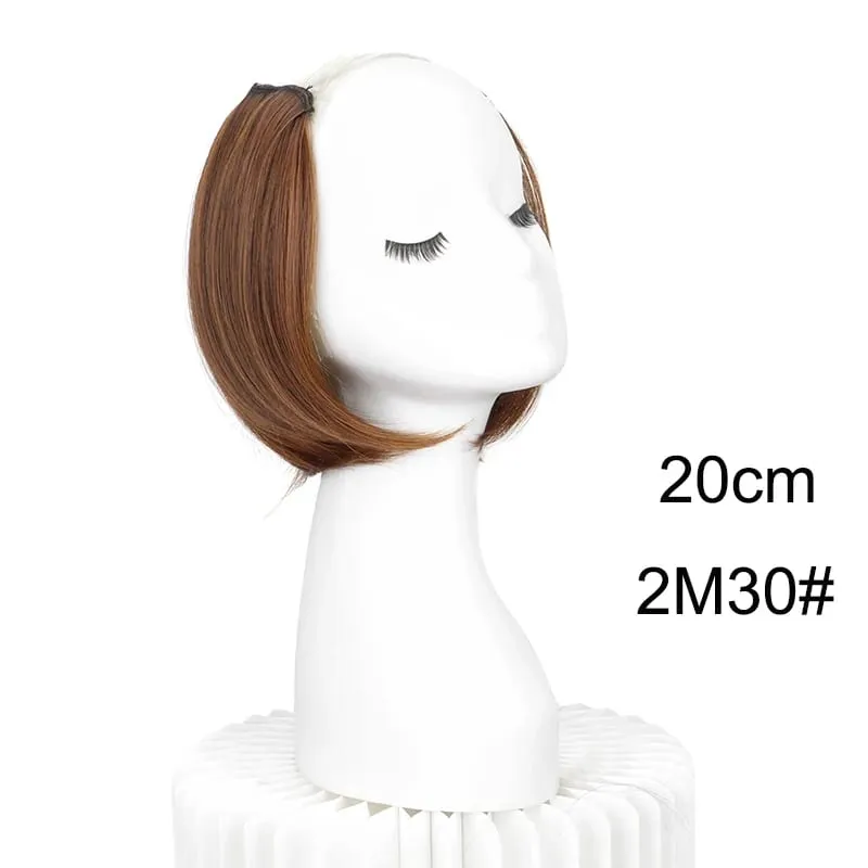 20/30cm Synthetic Short Straight Internal Buckle V-shaped Half Head Hair Extension Invisible Hairpiece for Women
