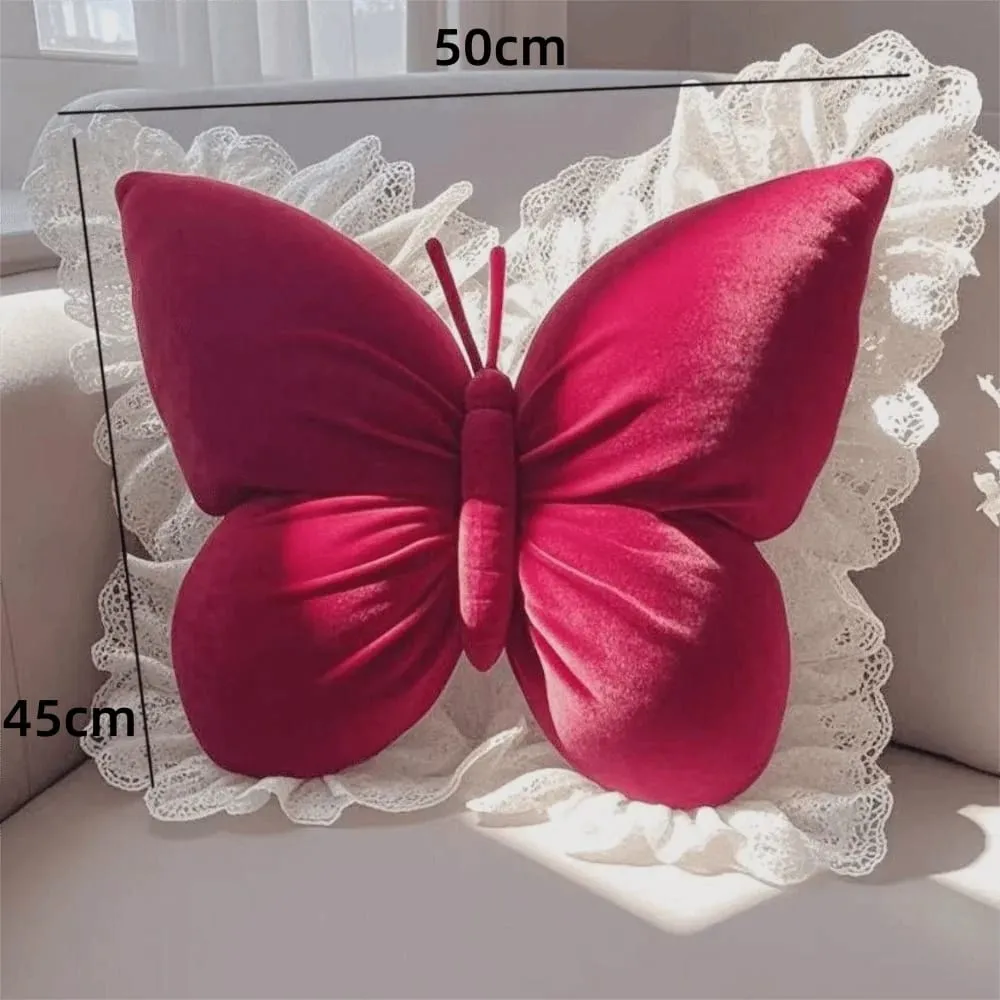 New Cute Butterfly Pillow Lace Butterfly Bedhead Pillow Home Textile Cushion Sofa Decoration