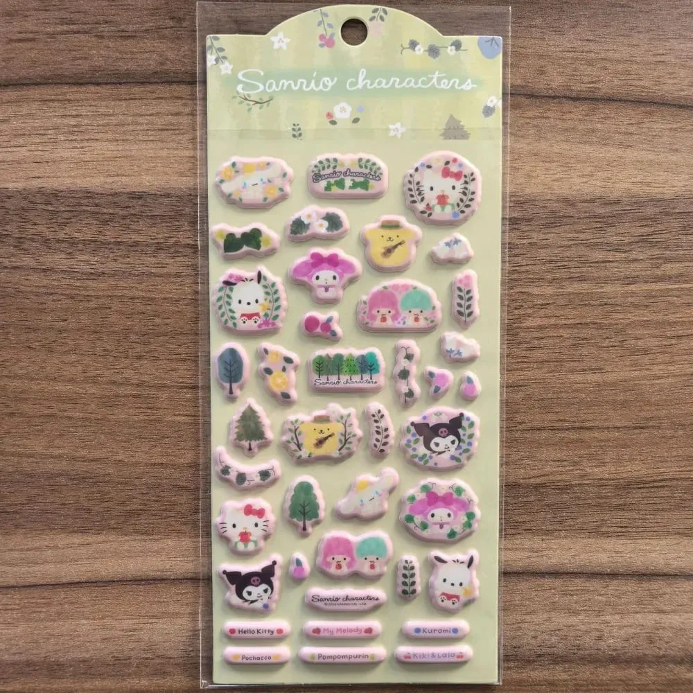 Genuine Sanrio 3D Stickers Toys Cartoon Hello Kitty Kuromi Melody Scrapbook Decor Sticker For Phones Water Mug Notebooks Decals
