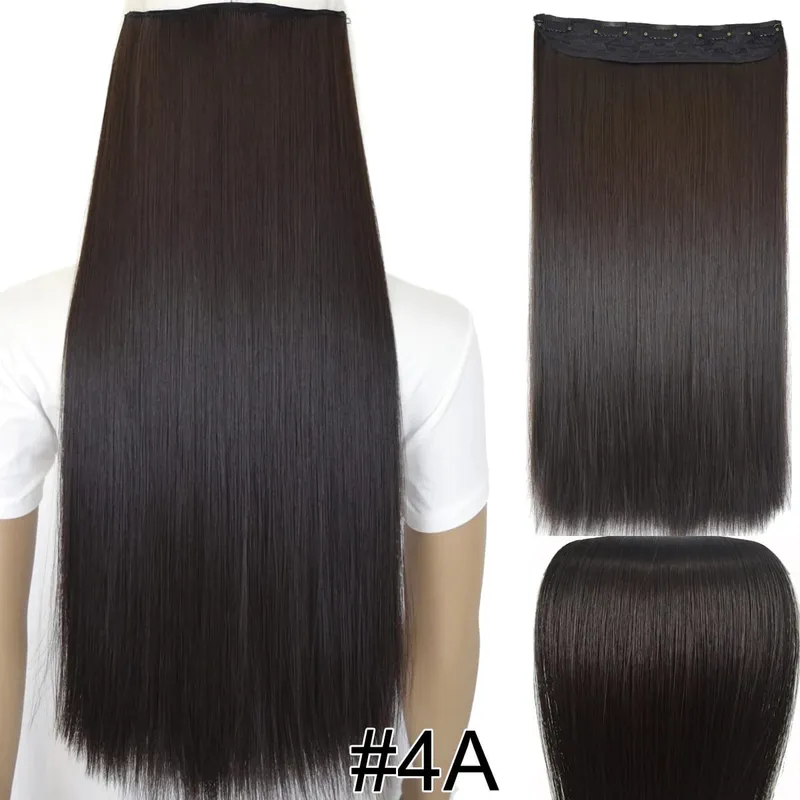 合成繊維耐熱 120gr ストレート 5 クリップオンクリップインヘアエクステンション 5006