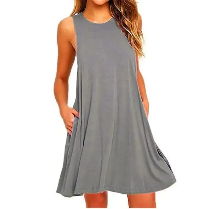 Vrouwen Zwart Wit Zomerjurk 2025 Polyester Korte Mouw O-hals Tops Casual Losse Jurk Vrouwelijke Straat Bohemian Jurk Vestidos