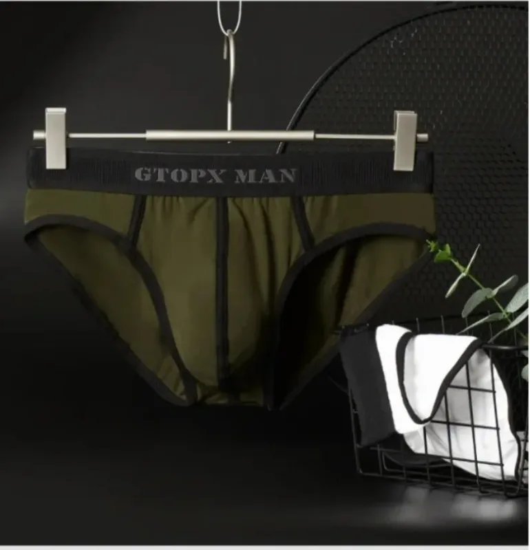 Sexy Men Underwear U Convex Pouch Single-layer Cotton Briefs para sa Mga Lalaki