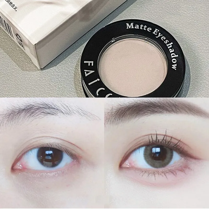 Monochrome Matte Brown Eyeshadow Makeup Waterproof Lasting Shiny Green Eye Makeup Natural Brighten Eyeshadow Highlighter Palette