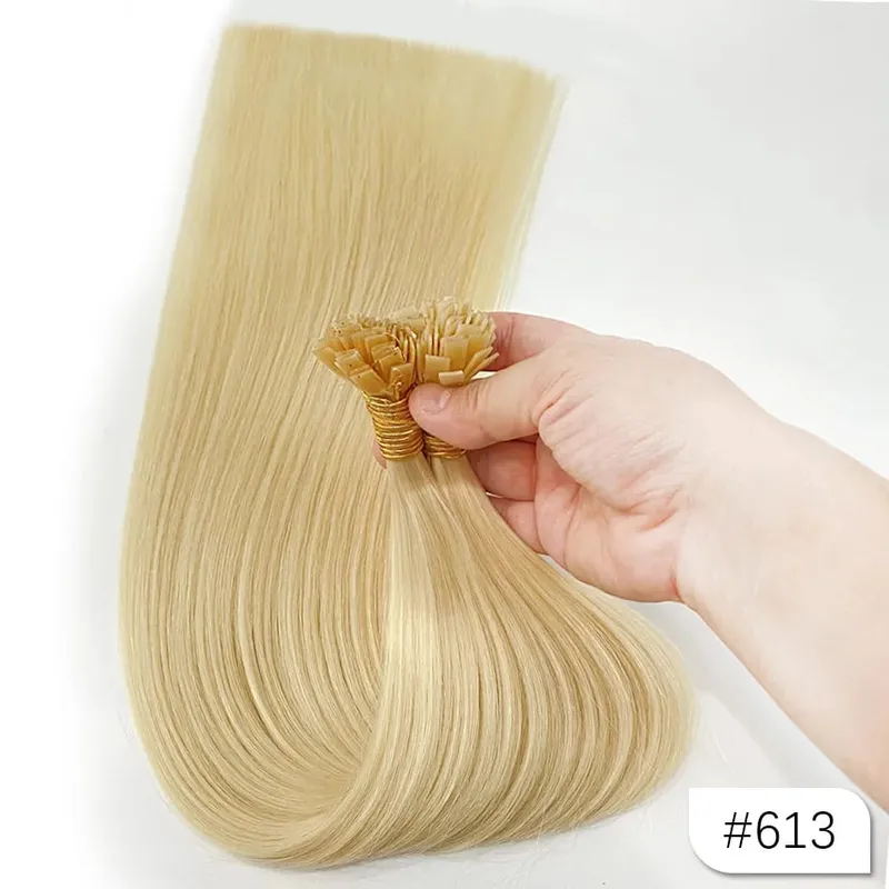 500g Flat Tip Hair Extension Remy 100% Human Hair Straight Keratin Capsules Pre Bonded Hairpieces para sa Salon na Propesyonal na Paggamit