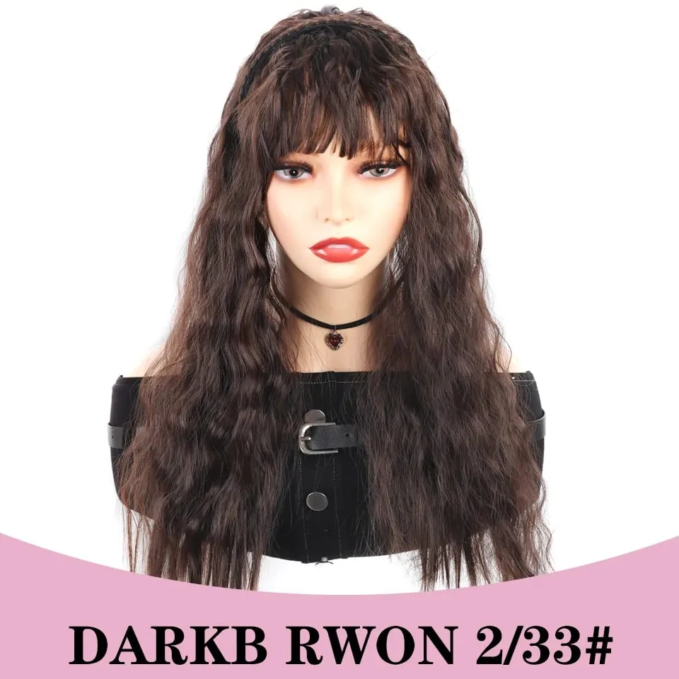 Synthetic Topper for Women Long Water Wave Top Clip Topper Hair Extensions Cover Thinning Hair Grey Hair Increase Volume