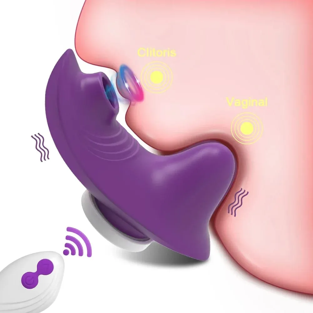 Remote Control Vibrator Mga Sex Toys para sa Babae Naisusuot na Pagsususo Vibrator Clitoris Vagina Stimulator Clit Sucker Laruan para sa Pang-adulto 18+