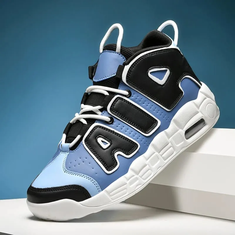 New Large-sized High-top Men's Shoes Lightweight and Anti-slip Air Cushioned Sports Running Shoes Casual Basketball Shoes