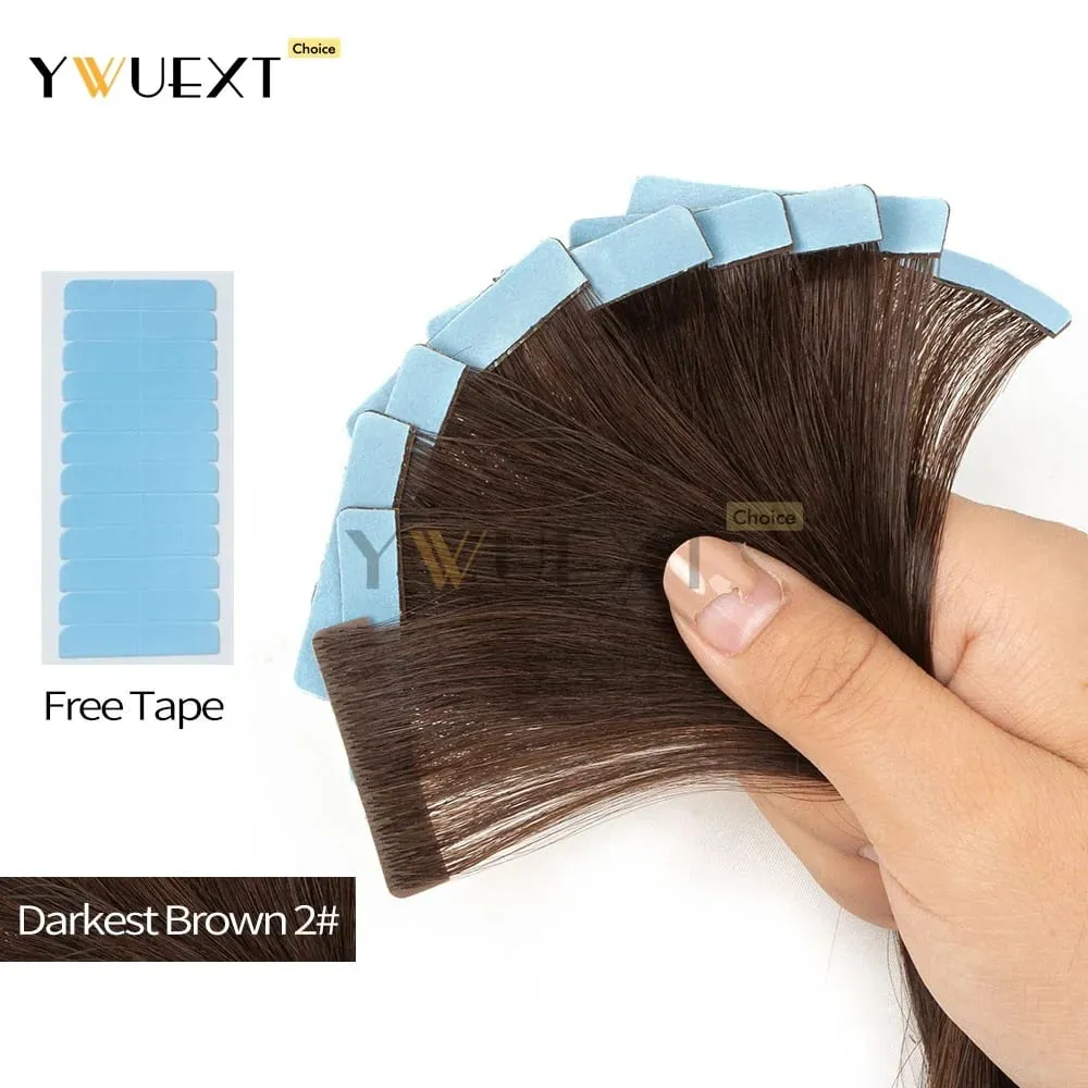 Invisible Tape in Human Hair Extensions PU Skin Weft Hair 12-20 inches Natural Straight Seamless Tape Human Hair 10pcs/pack