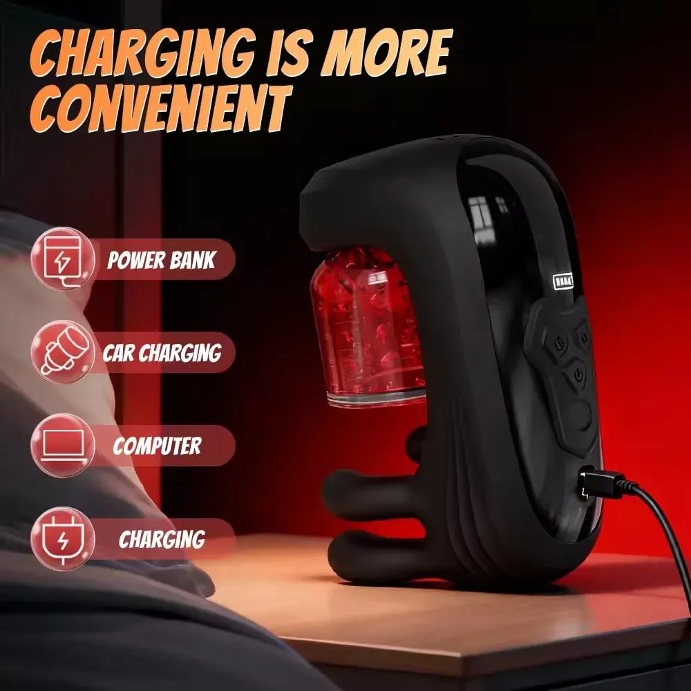 Electric Male Penis Stimulator Massager Trainer 9 Vibration Rotation Modes USB Masturbation Cup Adult Supplies Sex Toys for Men