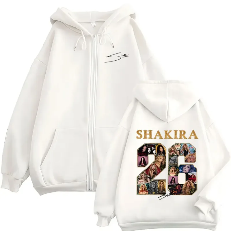 Shakira LMYNL 2026 World Tour Graphic Zipper Hoodies Men's Women Clothing Fashion Fleece Long Sleeve Zip Up Sweatshirts Jackets