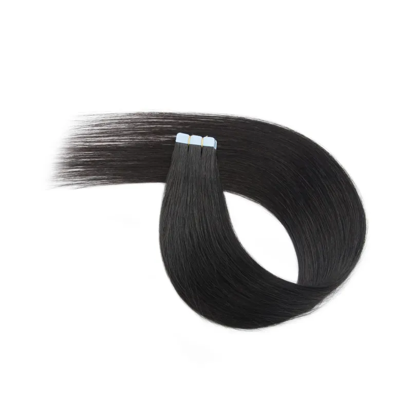 Machine Remy Real Human Hair Invisible Mini Tape in Extensions Skin Weft for Women Side Hair 10pcs Daily Use Wearing