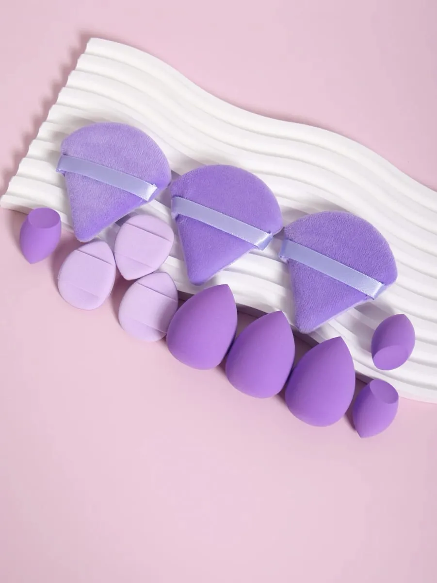 12-Piece All-Purpose Makeup Sponge Set Made of 3 Loose Powder Puffs 3 Mini Air Cushion Puffs 3 Beauty Eggs and 3 Mini Beauty — image 5