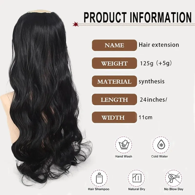 24 inch Long Wavy Hair Clip/Hair Extensions/Wigs/Women's Synthetic Wigs/Parties/Role-Playing/Different Events