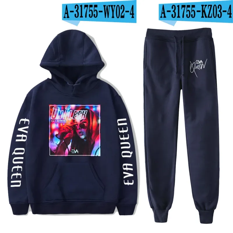 Hip Hop Comfortabel Eva Queen Print Sweatshirt Joggingbroek Pak Hoodies + Broek Pak Jongens/Meisjes 2 Delige Set Kleding