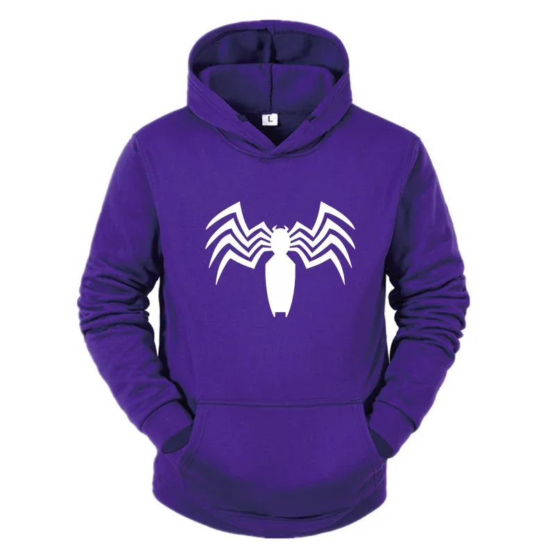 2026 Autumn and Winter New Men's Hoodie Street Fashion Spider Print Sportswear Women's Fleece Casual Fun Hoodie Men's Wear