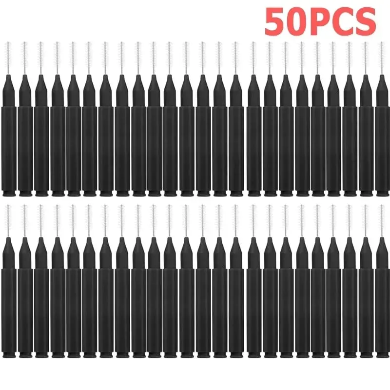 50PCS Mini Eyebrow Brush Portable Brow Perm Brushes Disposable Bendable Micro Eyelash Brow Lifting Brushes Applicators Tools