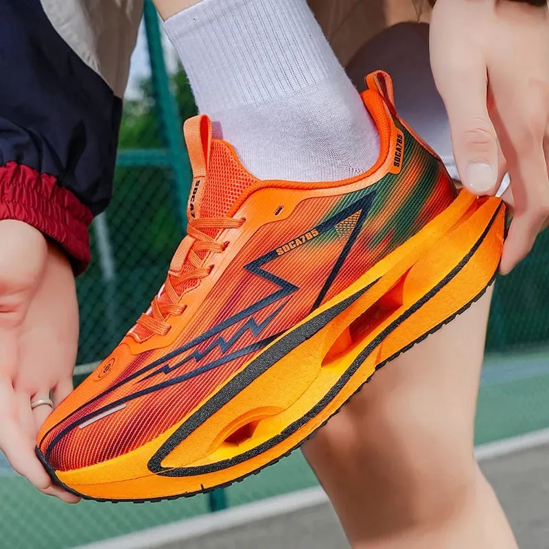 NEW Running Shoes Carbon Plate Marathon Men Sports Breathable Lightweight Women's Comfortable Athletic Antiskid Sneakers Casual
