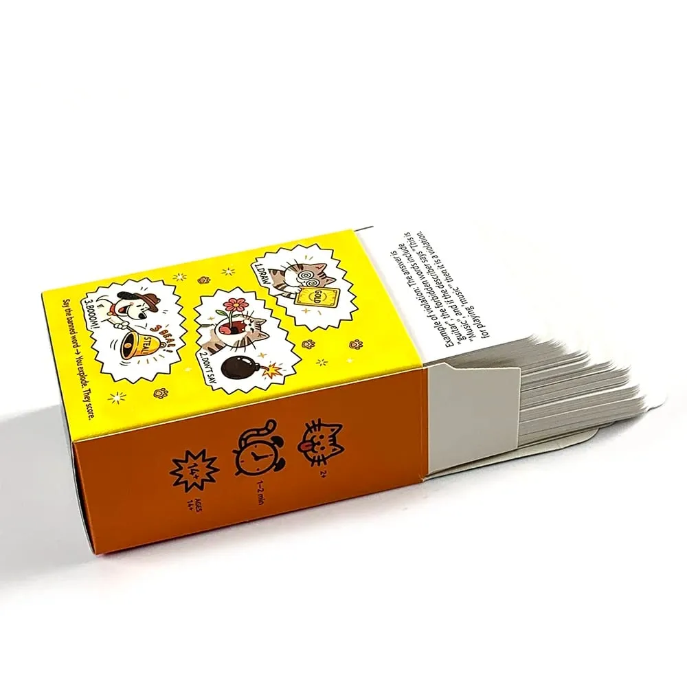 Say It Lose It Banned Words Guessing Card Game Cartoon Cat Design Family Party Interactive Board Game Holiday Entertainment Game