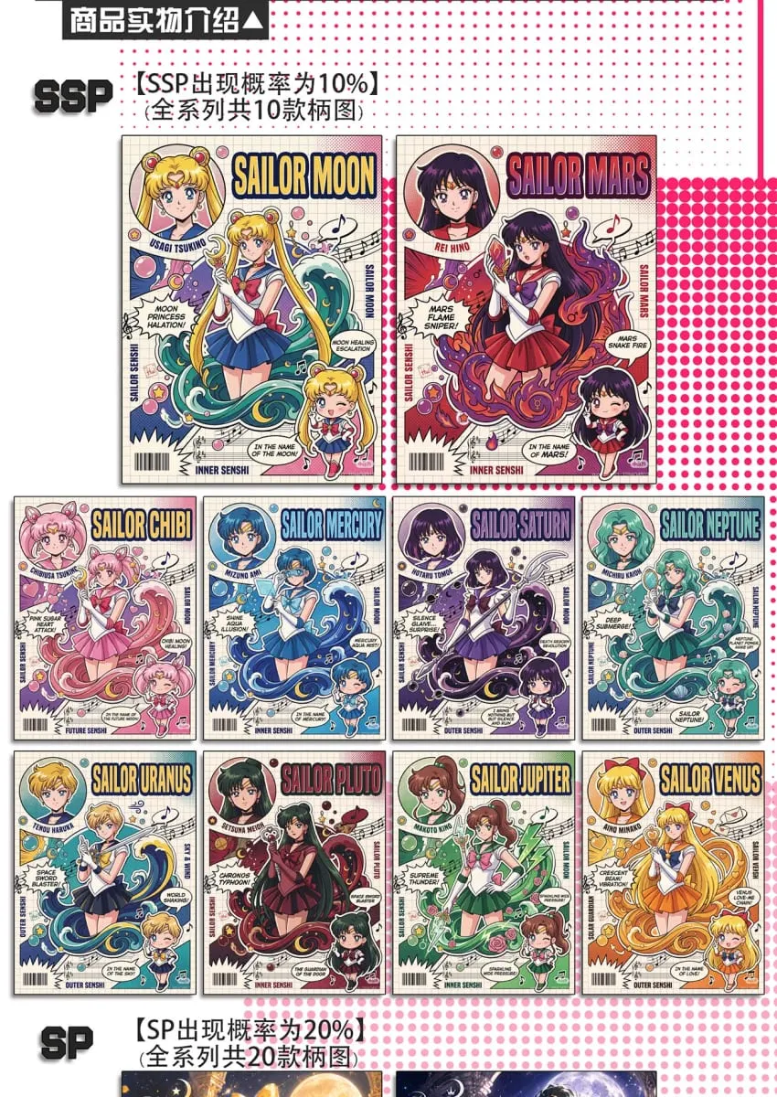 Wholesale 2026 New Crystal Creative Studio Sailor Moon Cards Tear Off The Card Children's Toys Birthday Gifts