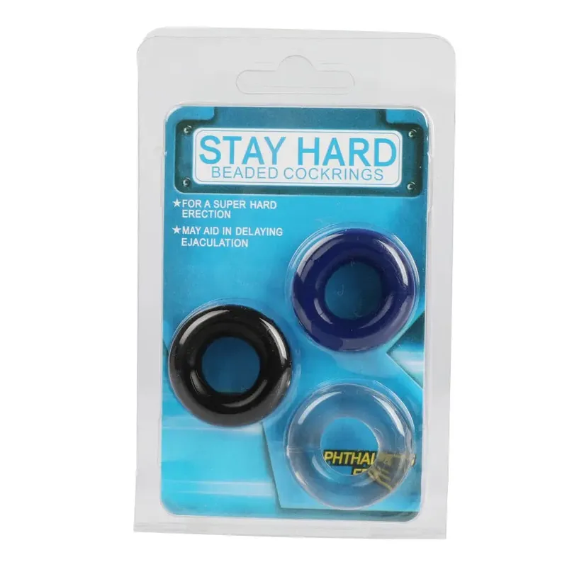แหวน Cock 3PCS ยืด Stay Hard ลูกปัดล็อคซิลิโคนทนทานแหวนอวัยวะเพศชายของเล่นสำหรับชาย DELAY Ejaculation Scrotum แหวนล็อค