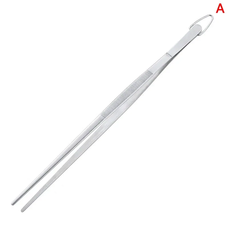 30CM Kitchen Tweezers Fine Tweezer Tongs Extra-Long Stainless Steel Cooking Tweezers For BBQ Cooking Bartending Tools