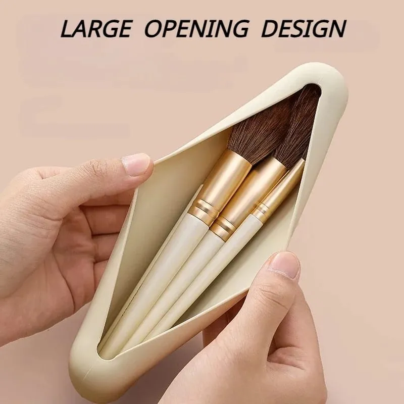 New Travel Makeup Brush Holder Silicone Cosmetic Brushes Bag Makeup Sponge Case Portable Waterproof Makeup Tools for Women Girls