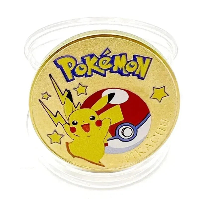 Pokemon Đồng Tiền Vàng Pikachu Anime Đồng Tiền Kỷ Niệm Charizard Vàng Kim Loại Tròn Đồng Xu Đồ Chơi