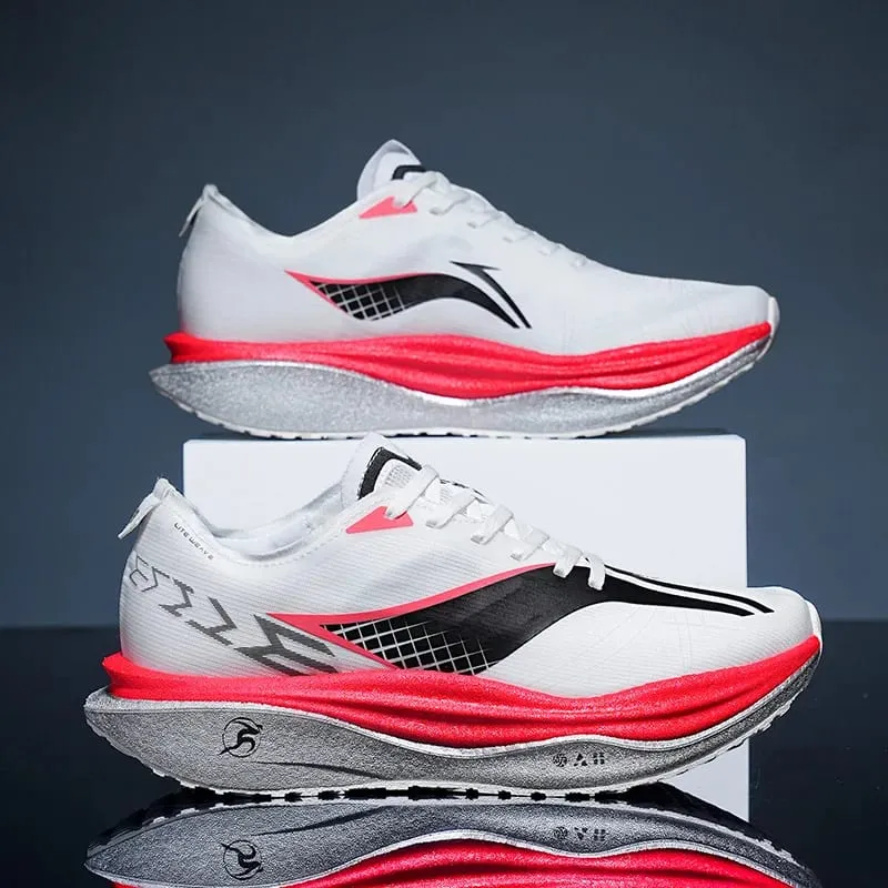 Marathon Carbon Plate Air Cushion Men Sports Running Shoes Breathable Lightweight Women's Comfortable Athletic Nonskid Sneakers