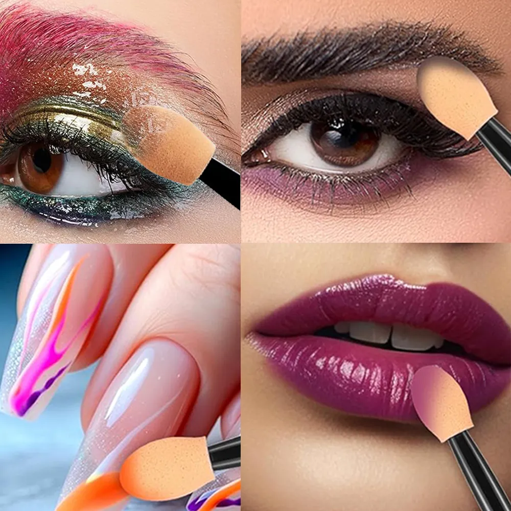 10/30/100pcs Double Ended Eyeshadow Brush Eyeshadow Applicators 6.2cm Makeup Sponge Brushes For Women Cosmetic Beauty Tool