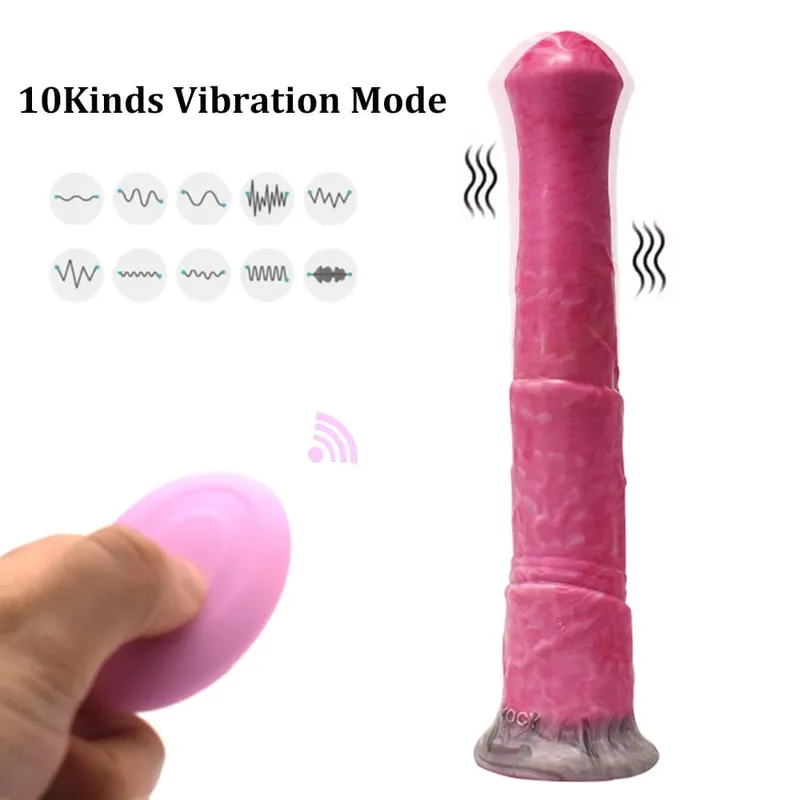 Vibradores largos de animales, consolador de caballo, enchufe trasero, juguete sexual para mujer, punto G, clítoris con ventosa, estimulador de clítoris para adultos 18