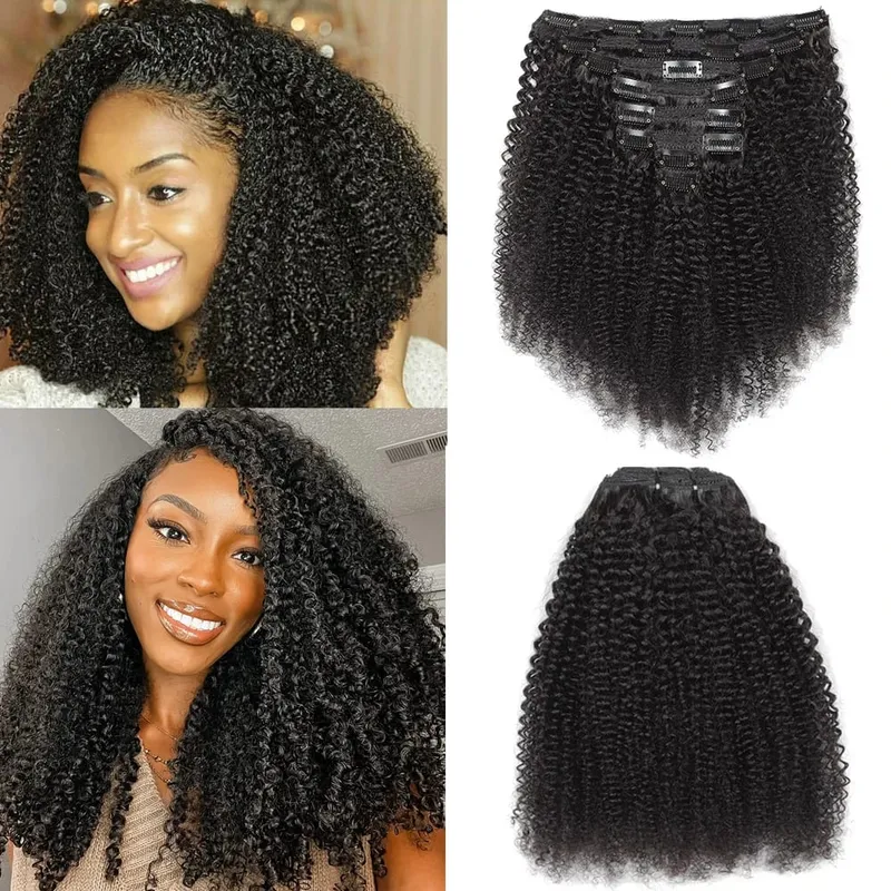 Afro Kinky Curly Clip in Hair Extensions