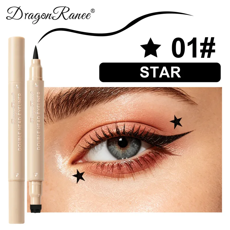 2-in-1 Dual-Ended Stamp Eyeliner Pen 20 Colors Waterproof Liquid Eyeliner with Stamp Tip Quick Dry Eye Makeup for Beginners