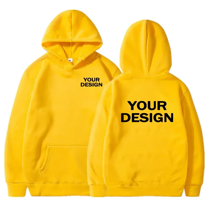 Customized printed men's and women's hoodies, loose casual solid color hoodies, personalized street long sleeved sweatshirts