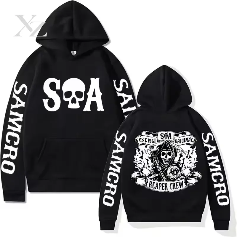 Hot Sale Men's 3D Print Hoodies Sweatshirts Sons of Anarchy Street Style Unisex Loose Casual Pullover Y2K Tracksuit Autumn