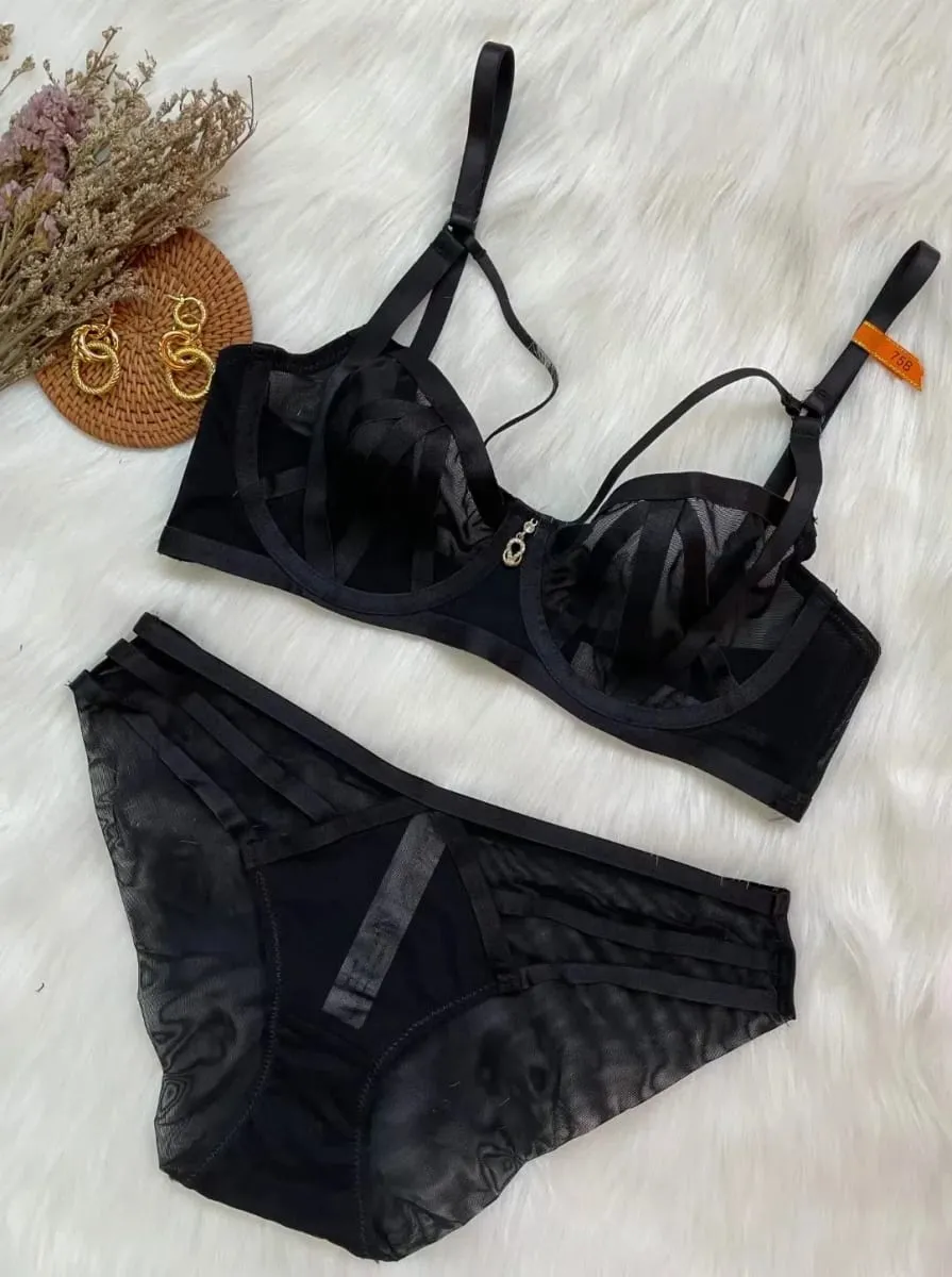 Sexy Lace Lingerie Set for Women Push Up Bra & Panty Set Sheer Mesh Underwear for Special Occasions